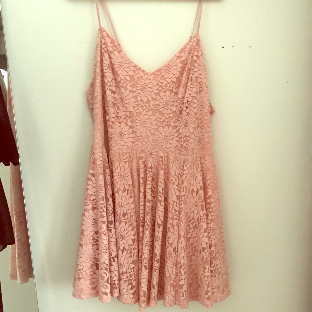 Pink lace dress